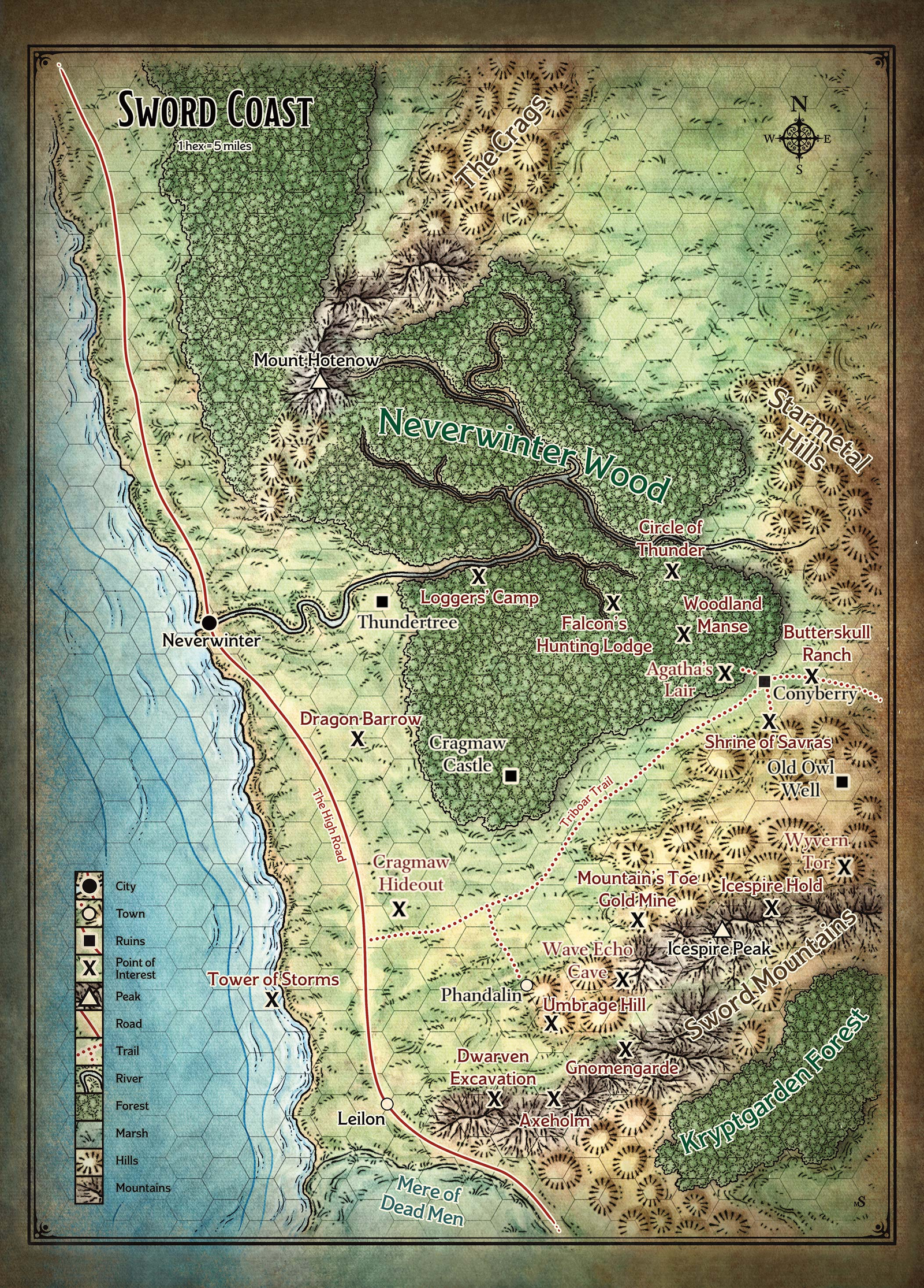 Mapa de Costa de la Espada (Neverwinter)